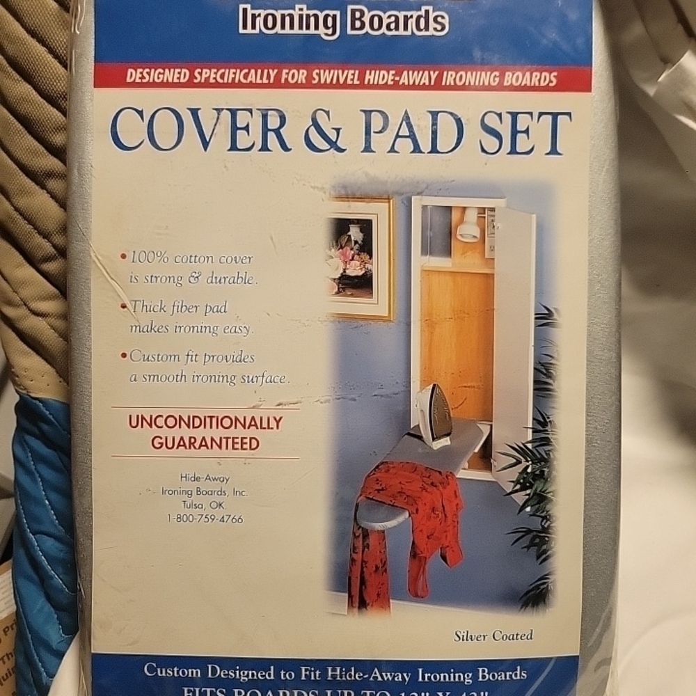 Silver Ironing Board Cover and Pad Set